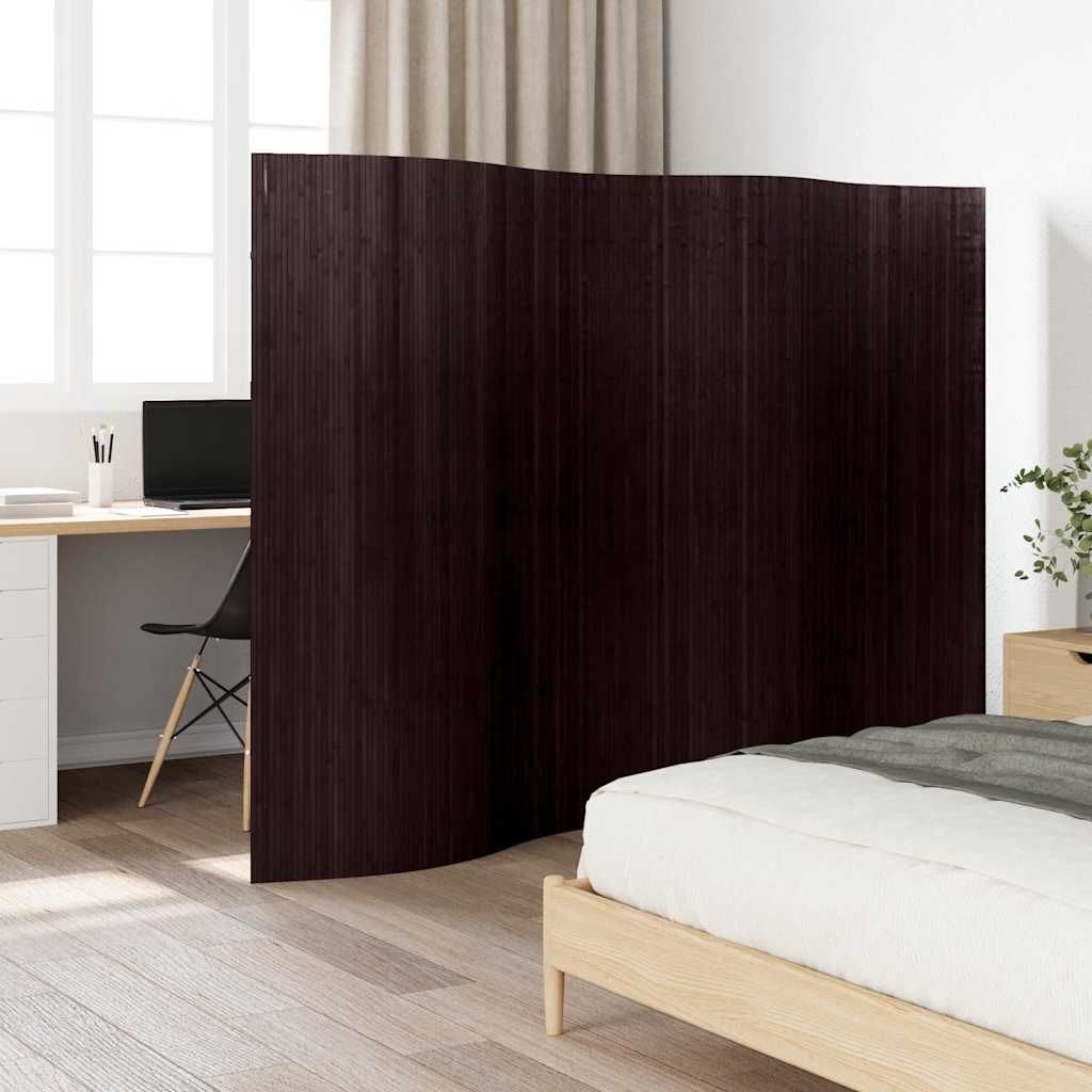 Pannello Divisore per la Stanza Bambù Marrone Scuro Larghezza 250 cm Altezza 165 cm vidaXL