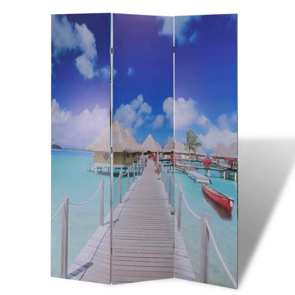 Paravento Pieghevole 120x170cm con Stampa Spiaggia vidaXL