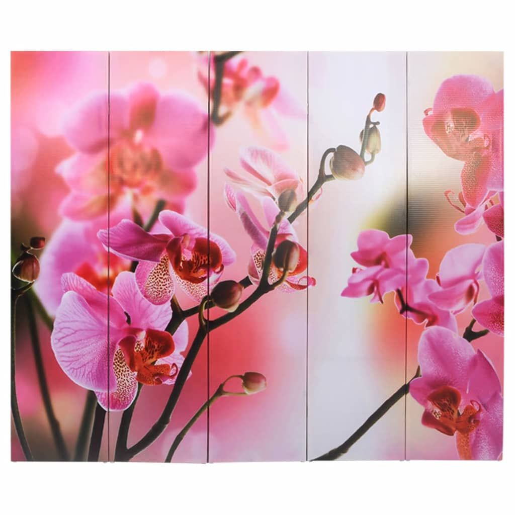 Paravento Pieghevole 200x170 cm con Stampa Fiore vidaXL