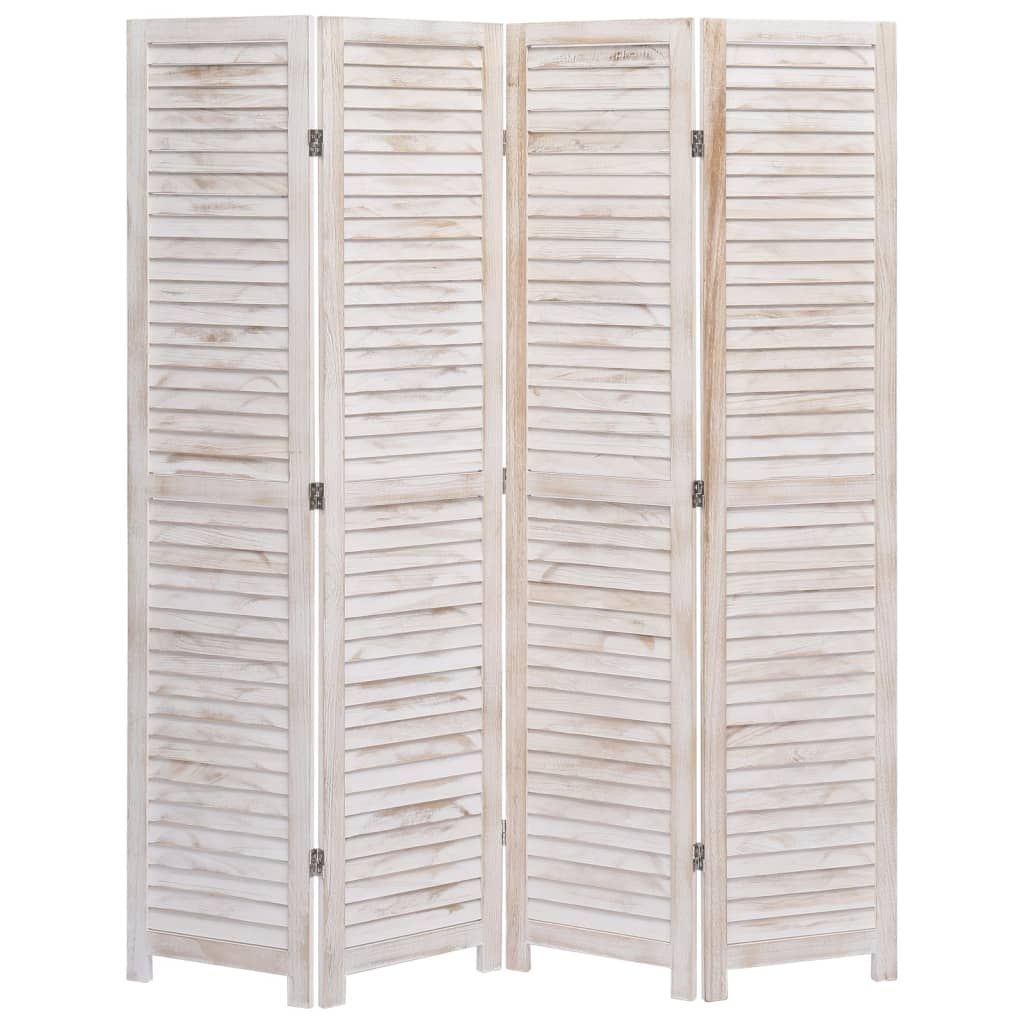 Divisorio a 4 Pannelli Bianco 140x165 cm in Legno vidaXL