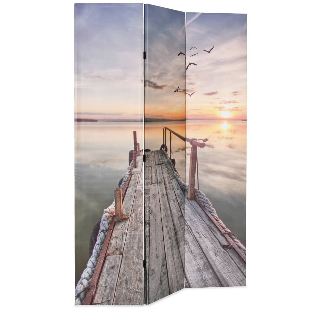 Paravento Pieghevole 120x170 cm Stampa Lago vidaXL