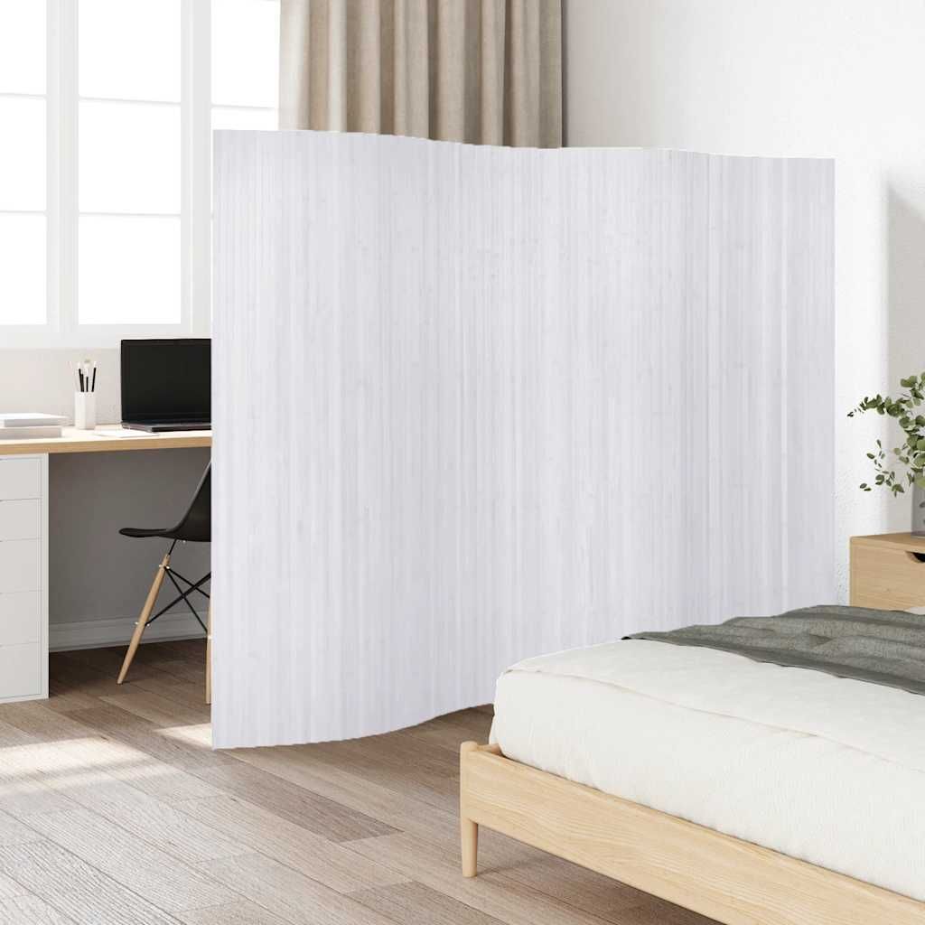 Pannello Divisore per la Stanza in Bambù Bianco Larghezza 250 cm Altezza 165 cm vidaXL
