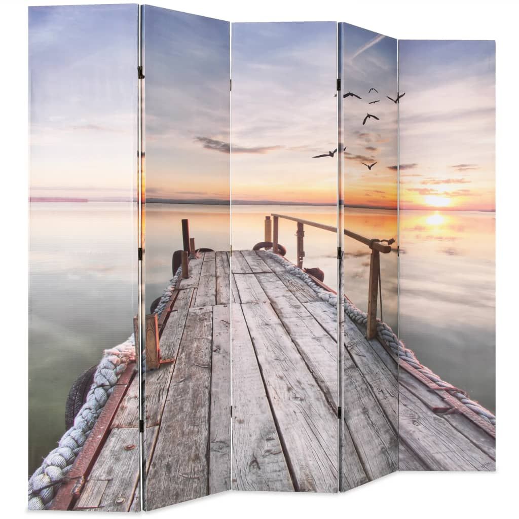 Paravento Pieghevole 200x170 cm Stampa Lago vidaXL