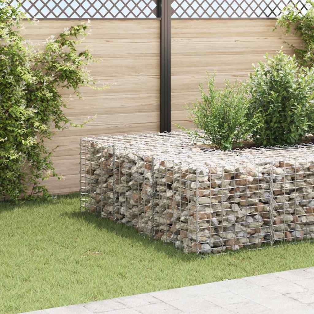 Gabbione Letto Rialzato a Cubo in Filo di Acciaio 60x60x60 cm vidaXL