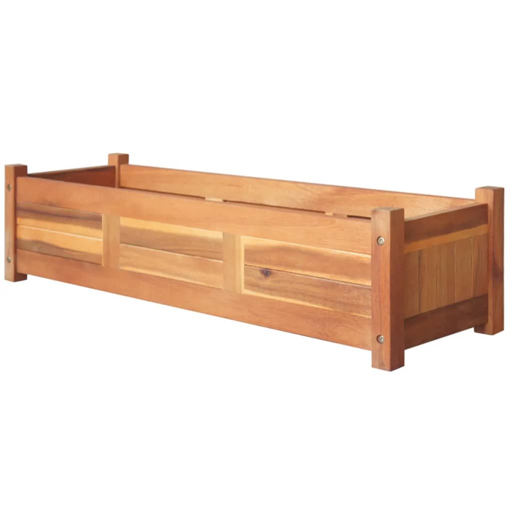 Letti Rialzati da Giardino 2 pz in Legno di Acacia 100x30x25 cm vidaXL