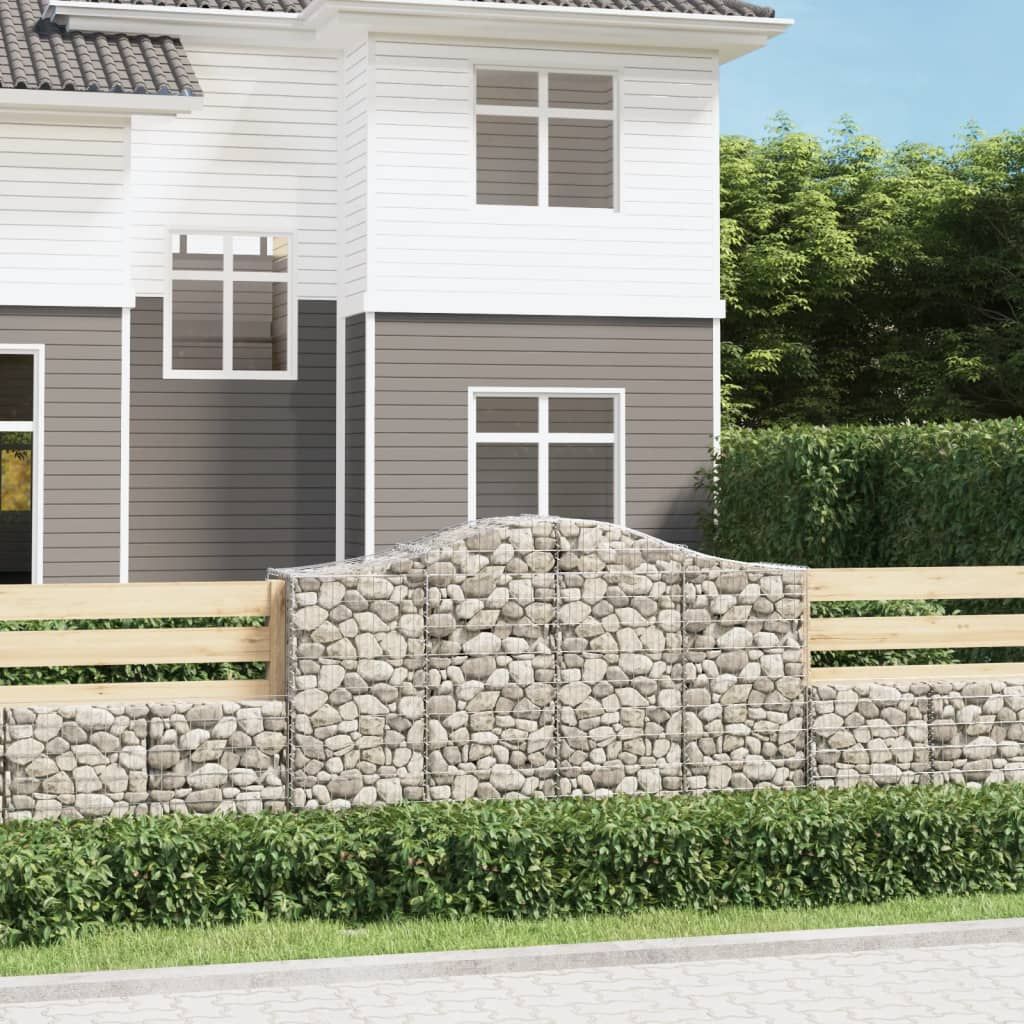 Cesto Gabbione ad Arco 200x50x120/140 cm Ferro Zincato vidaXL
