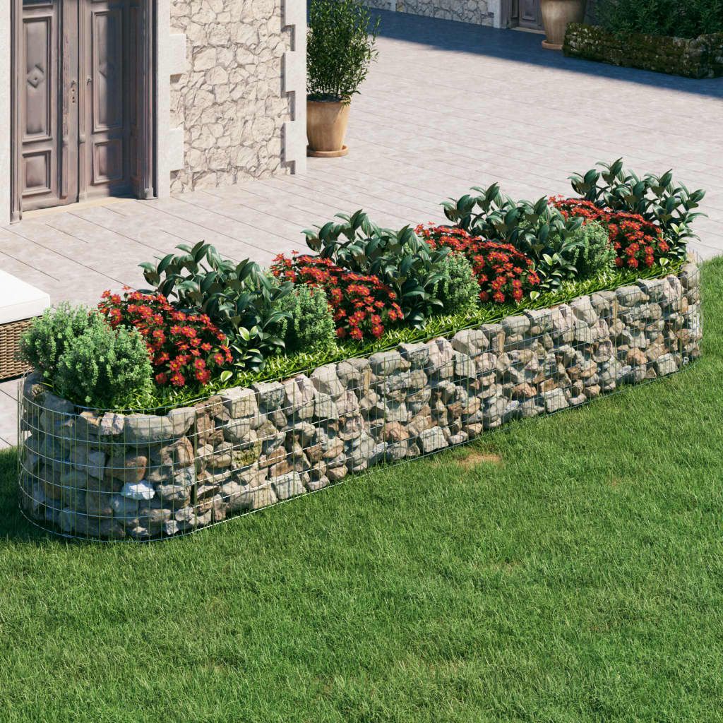 Gabbione con Letto Rialzato in Ferro Zincato 400x100x50 cm vidaXL