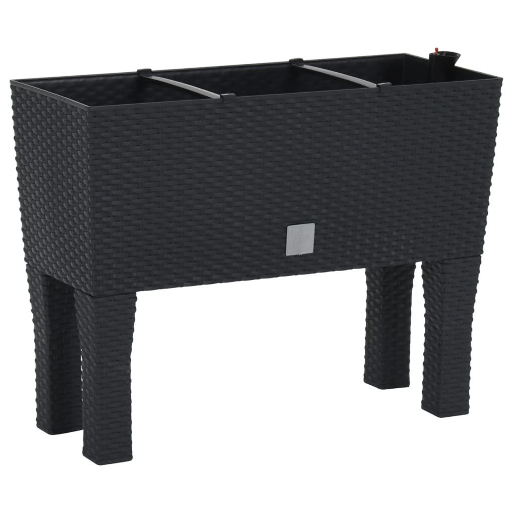 Fioriera Rialzata da Giardino Antracite 60x25x46cm in Rattan PP vidaXL