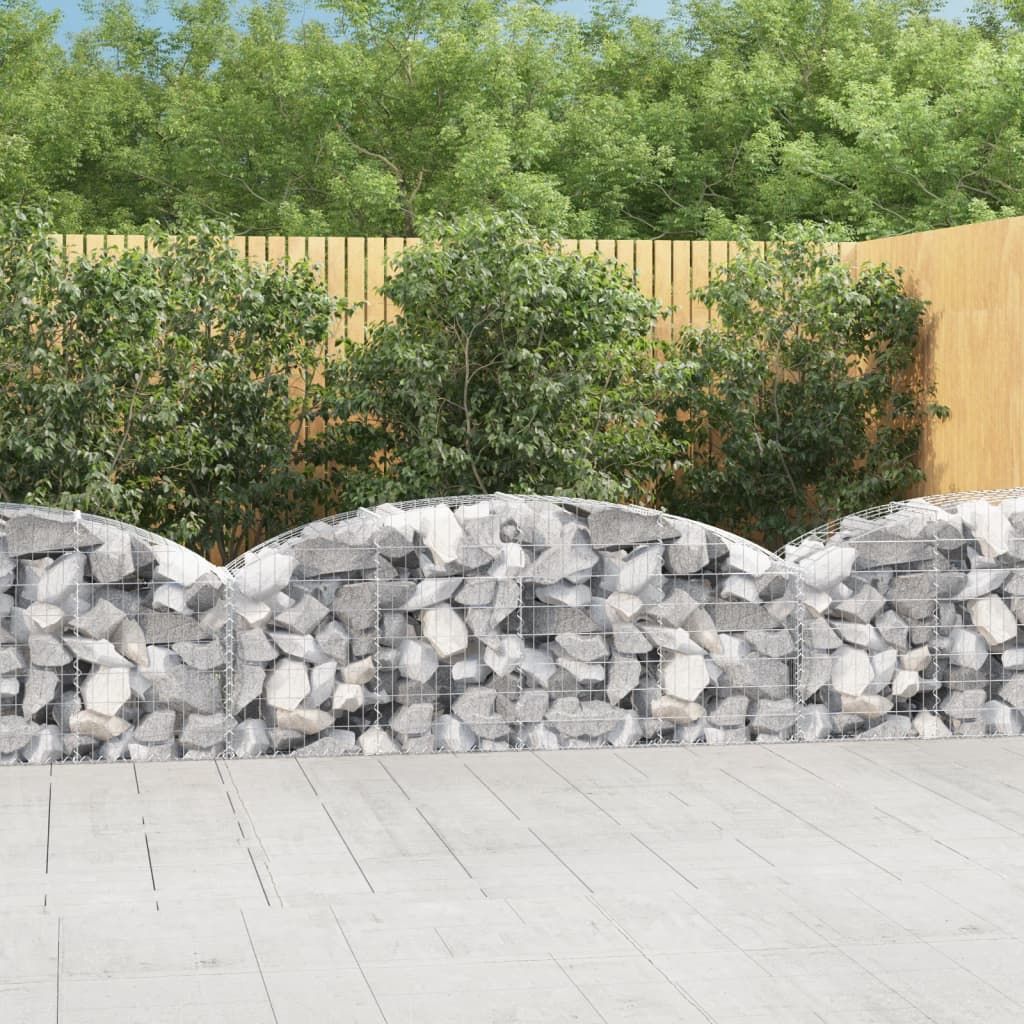 Cesto Gabbione ad Arco 200x50x60/80 cm Ferro Zincato vidaXL