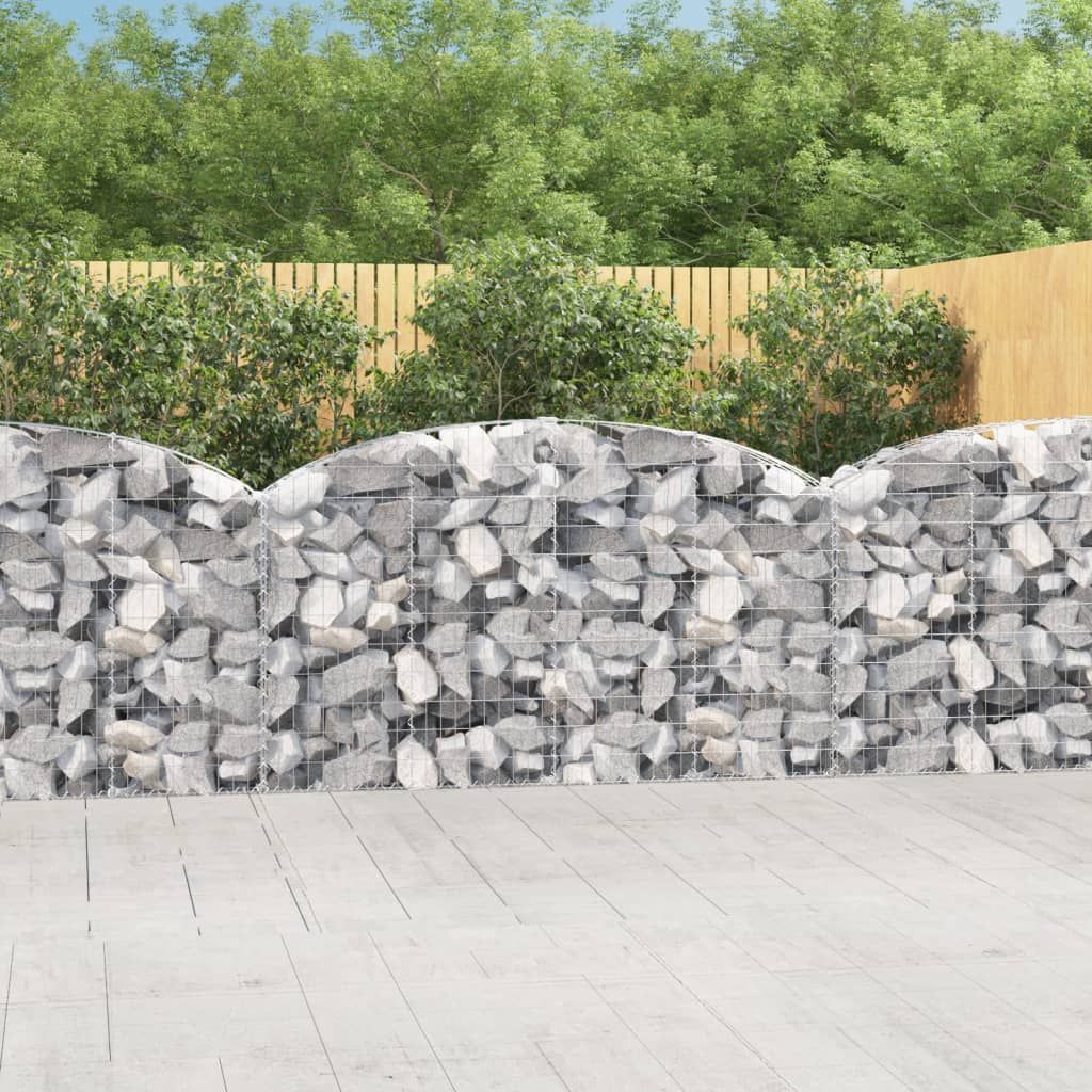 Cesto Gabbione ad Arco 200x30x100/120 cm Ferro Zincato vidaXL