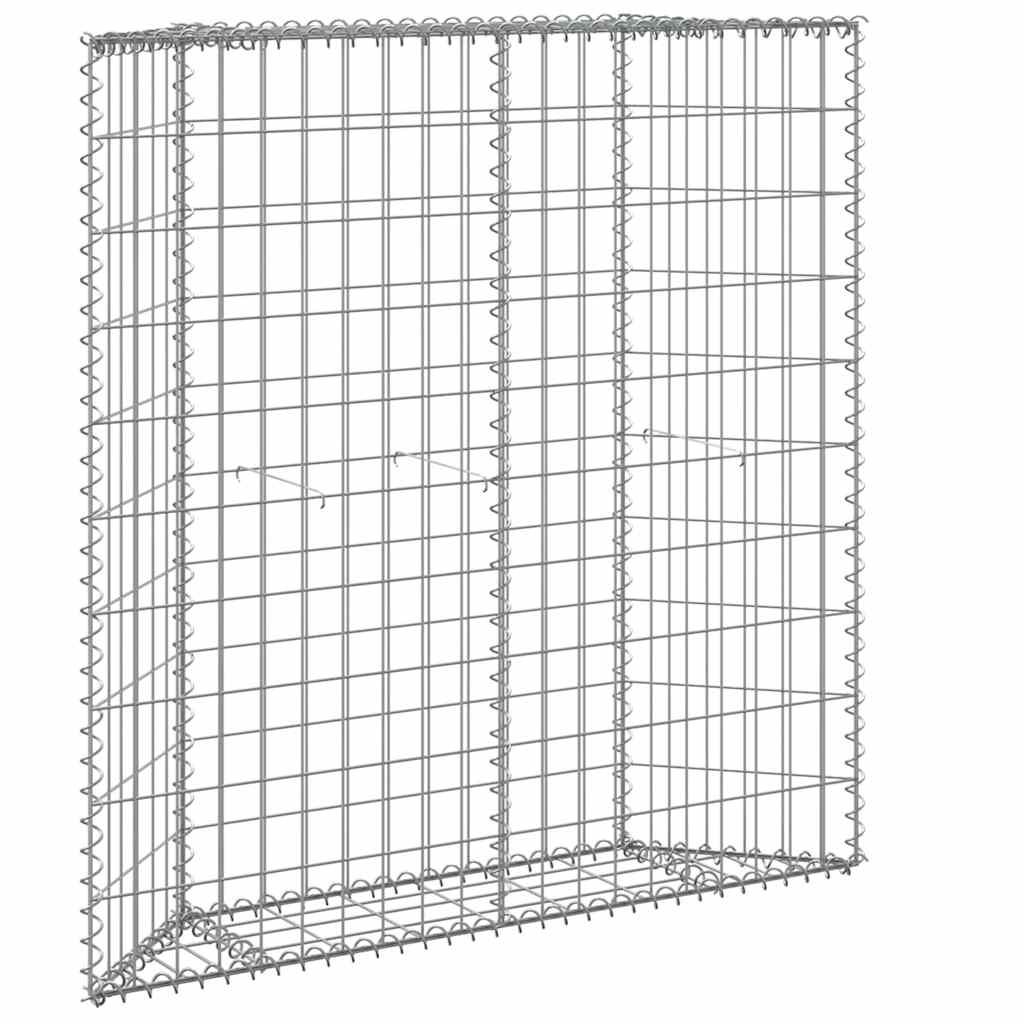 Gabbione Letto Rialzato Trapezio Acciaio Zincato 100x20x100 cm vidaXL