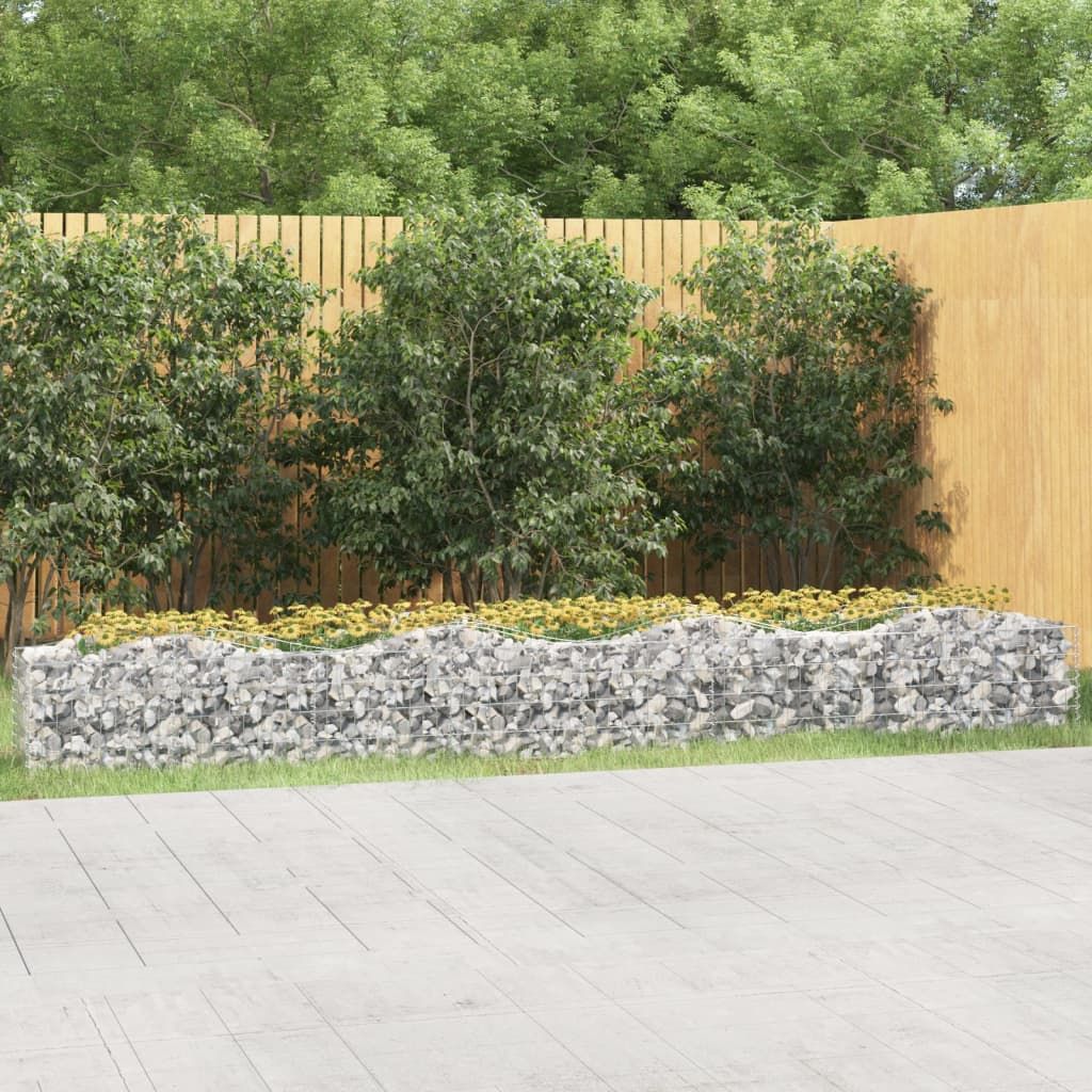 Gabbione ad Arco con Letto Rialzato 400x50x50 cm Ferro Zincato vidaXL