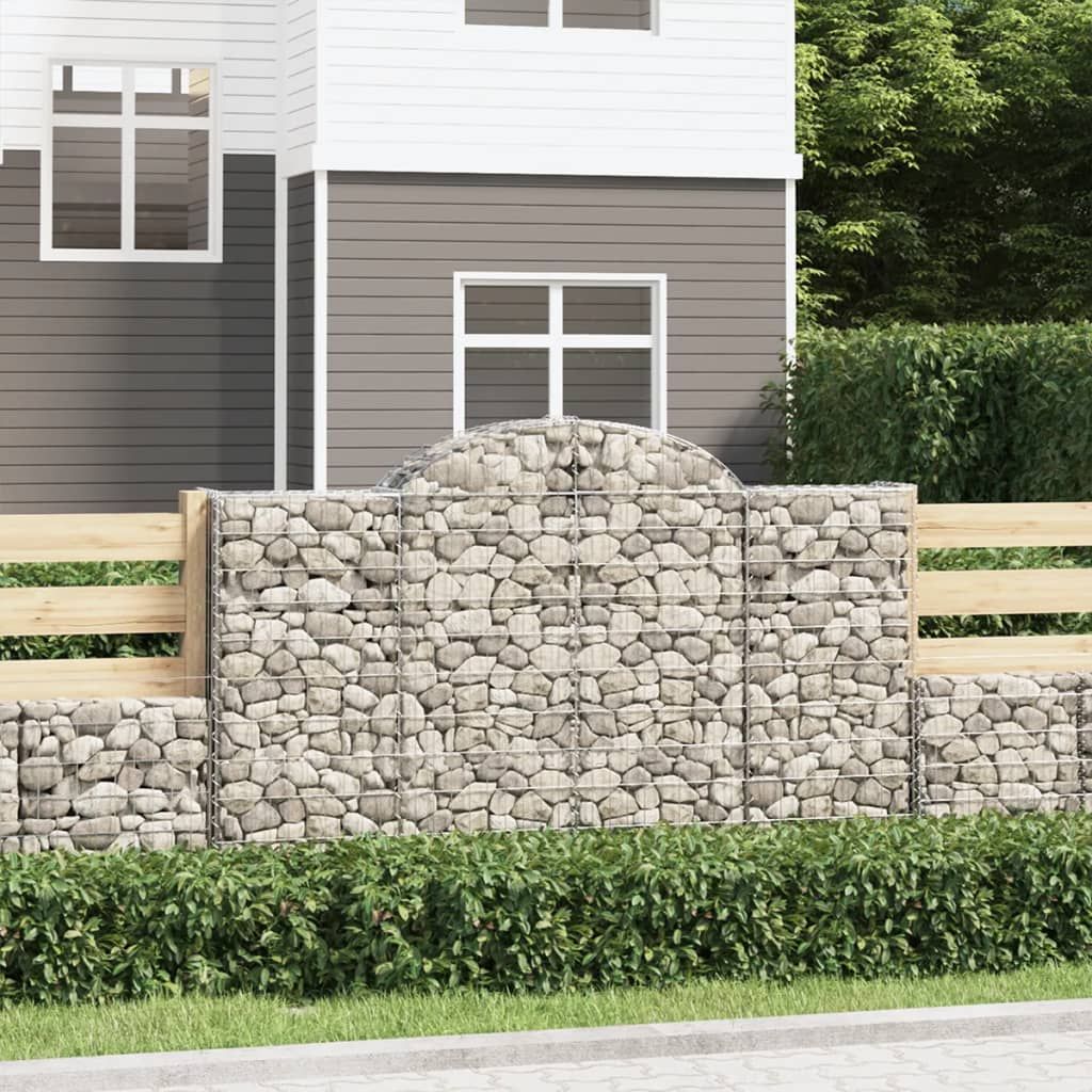 Cesto Gabbione ad Arco 200x30x120/140 cm Ferro Zincato vidaXL