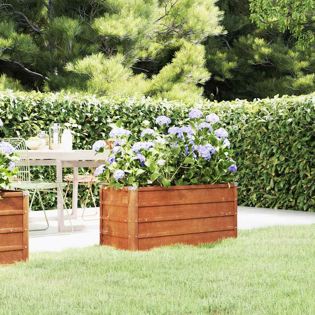 Letto Rialzato da Giardino Ruggine 100x40x45 cm Acciaio Corten vidaXL