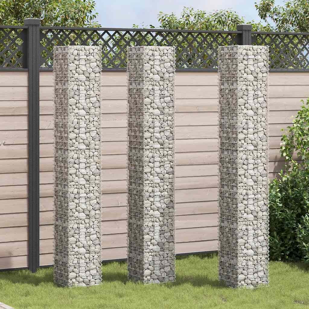 Fioriere Rialzate a Gabbione 3 pz 30x30x200 cm in Ferro vidaXL