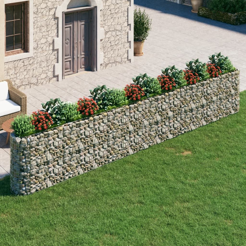 Gabbione con Letto Rialzato in Acciaio Zincato 610x50x100 cm vidaXL