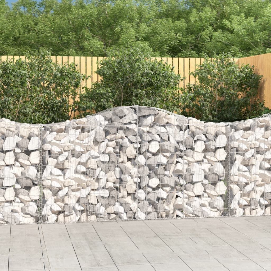 Cesto Gabbione ad Arco 200x30x100/120 cm Ferro Zincato vidaXL