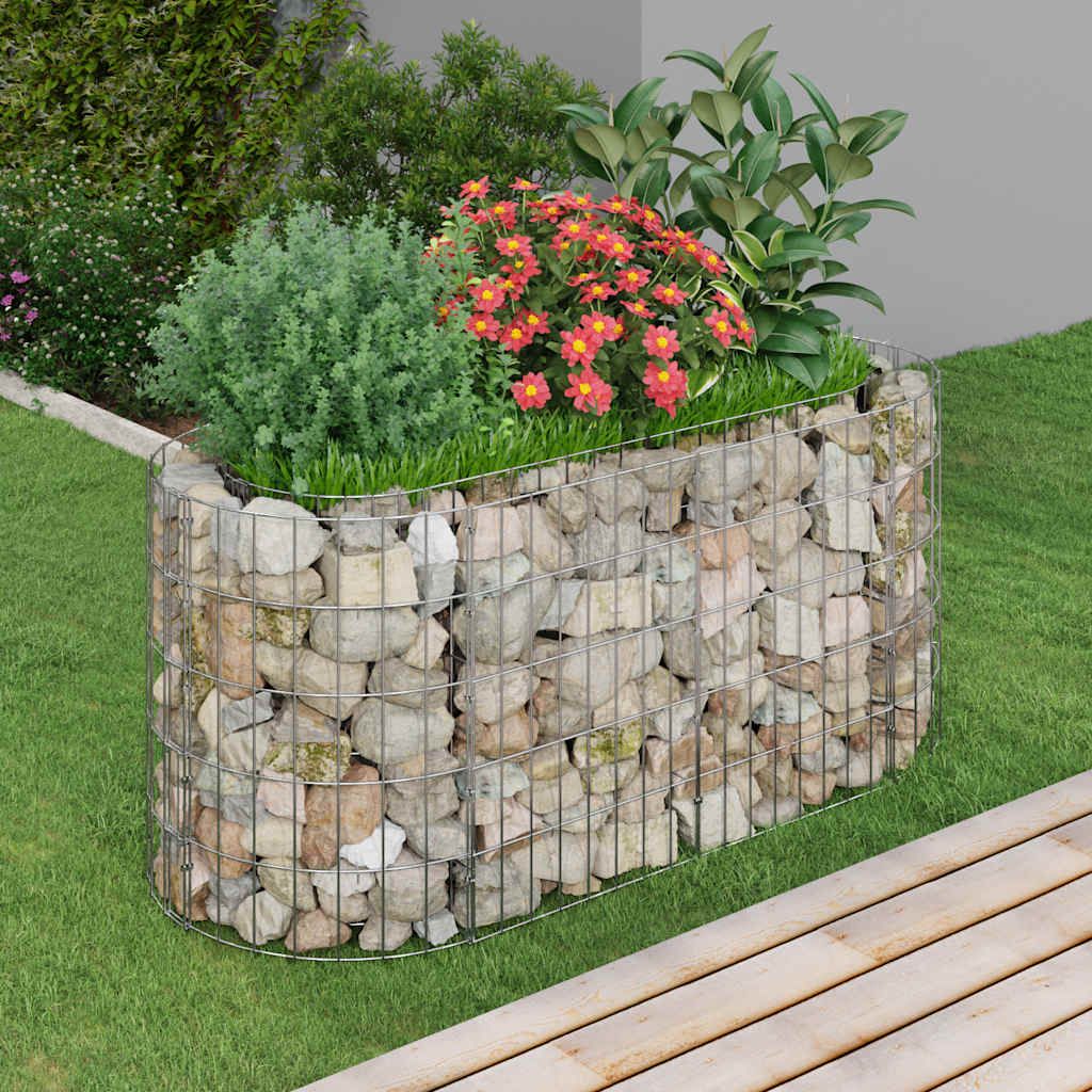 Gabbione con Letto Rialzato in Acciaio Zincato 120x50x50 cm vidaXL