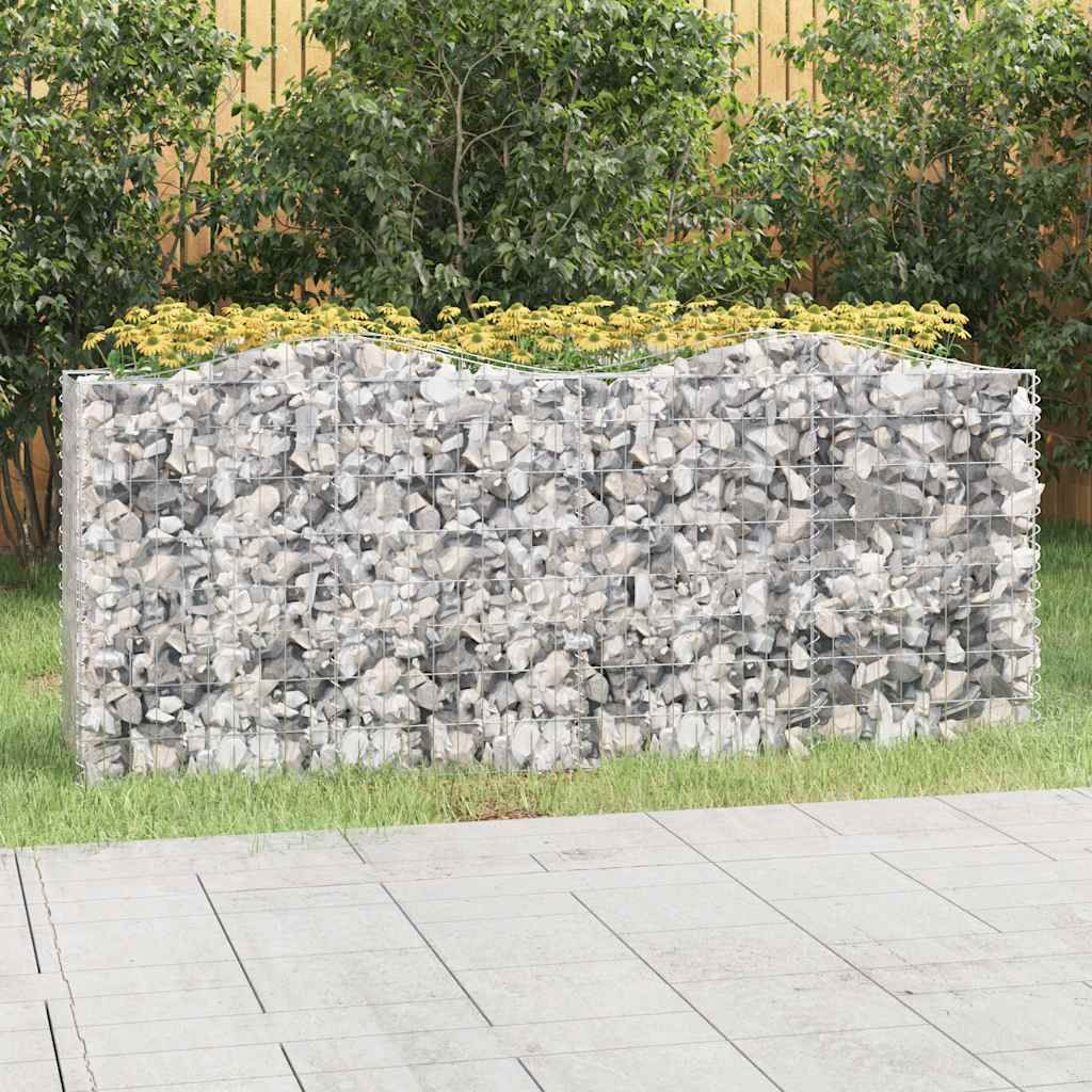 Gabbione ad Arco con Letto Rialzato 200x50x100 cm Ferro Zincato vidaXL