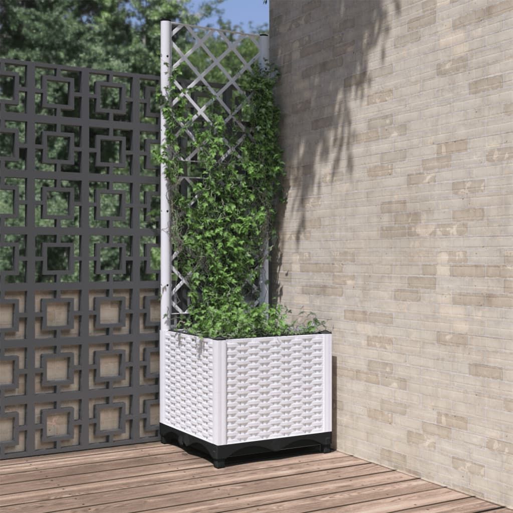 Fioriera da Giardino con Graticcio Bianco 40x40x136 cm PP vidaXL