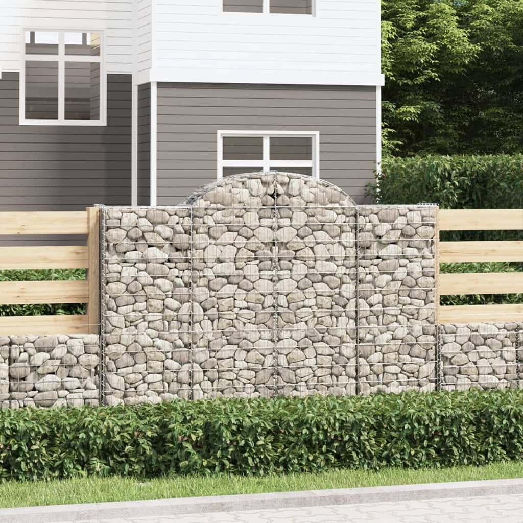 Cesto Gabbione ad Arco 200x50x140/160 cm Ferro Zincato vidaXL