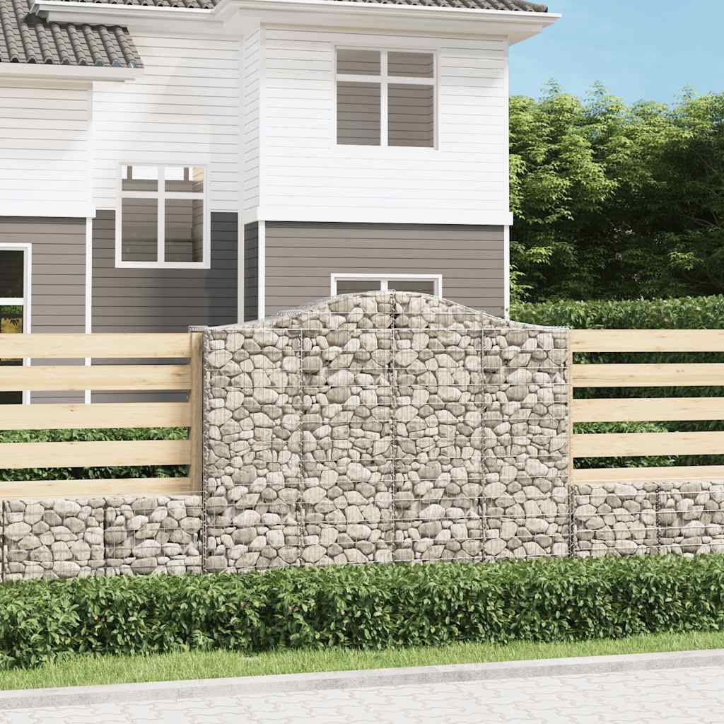 Cesto Gabbione ad Arco 200x50x160/180 cm Ferro Zincato vidaXL