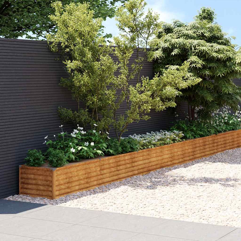 Fioriera Rialzata da Giardino 770x50x36 cm in Acciaio Corten vidaXL