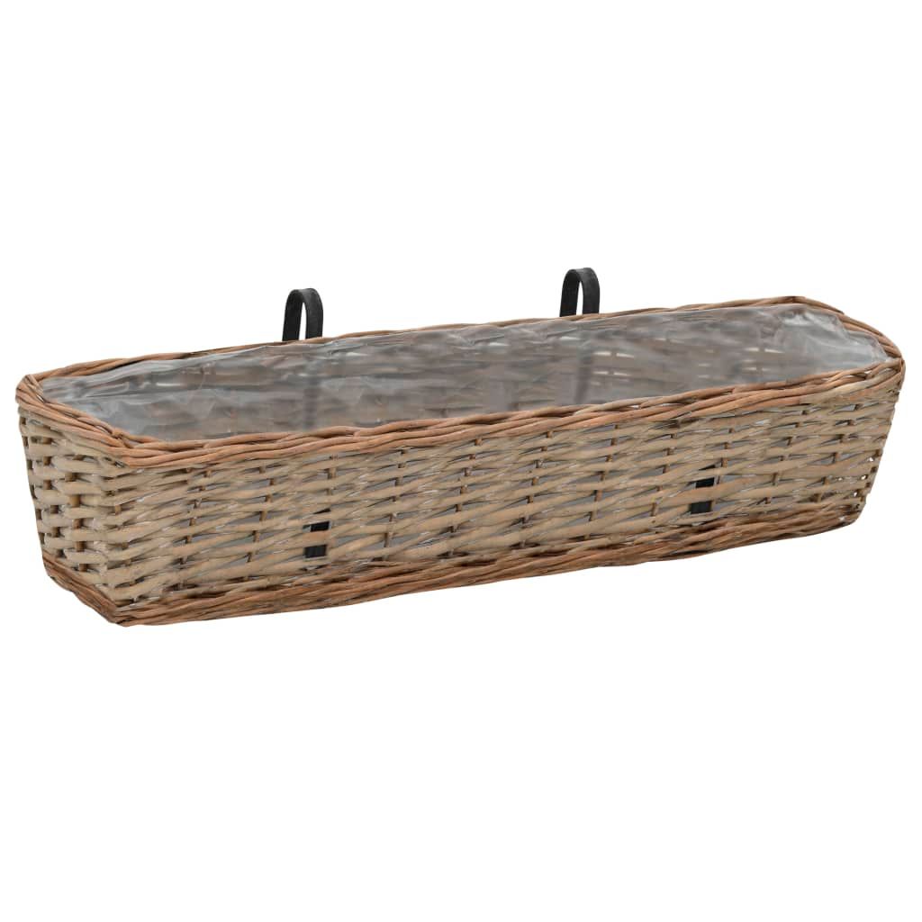 Fioriere da Balcone 2 pz in Vimini con Rivestimento in PE 80 cm vidaXL