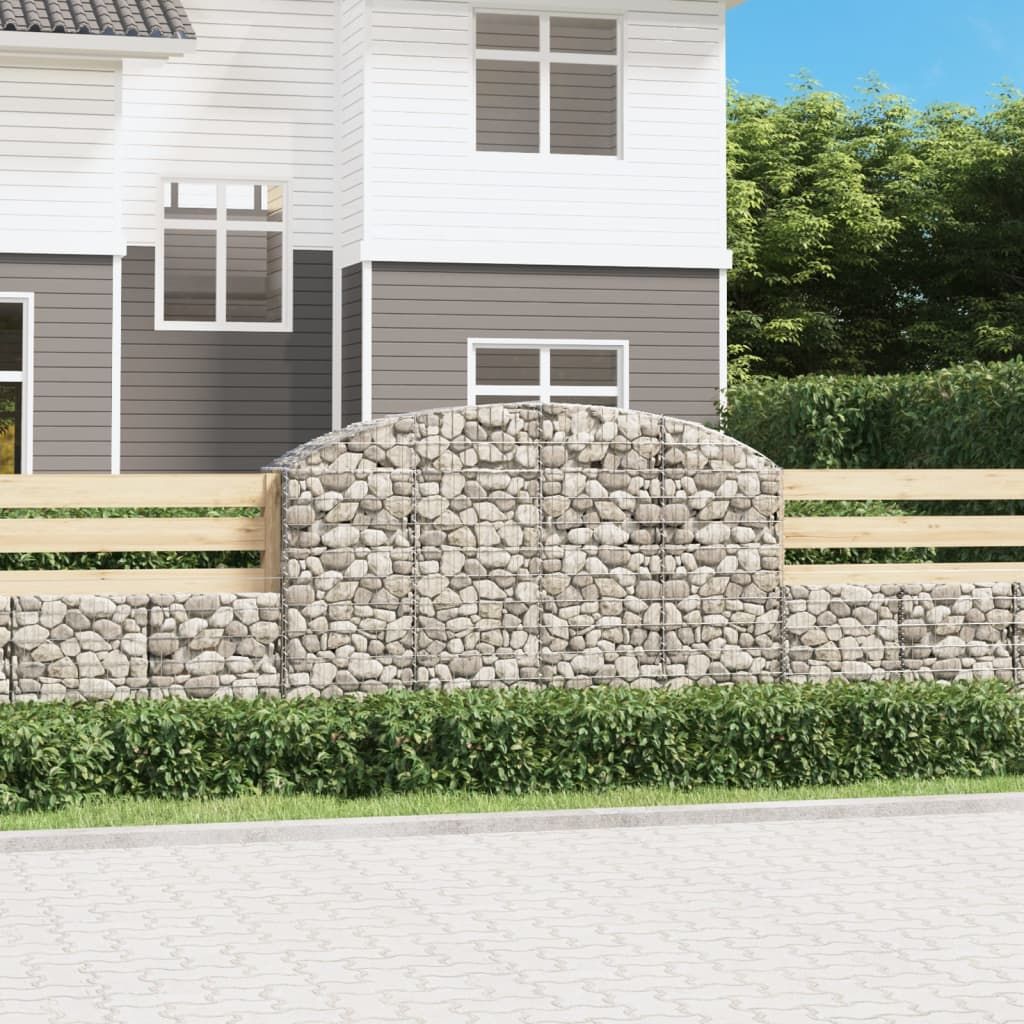 Cesto Gabbione ad Arco 200x50x120/140 cm Ferro Zincato vidaXL