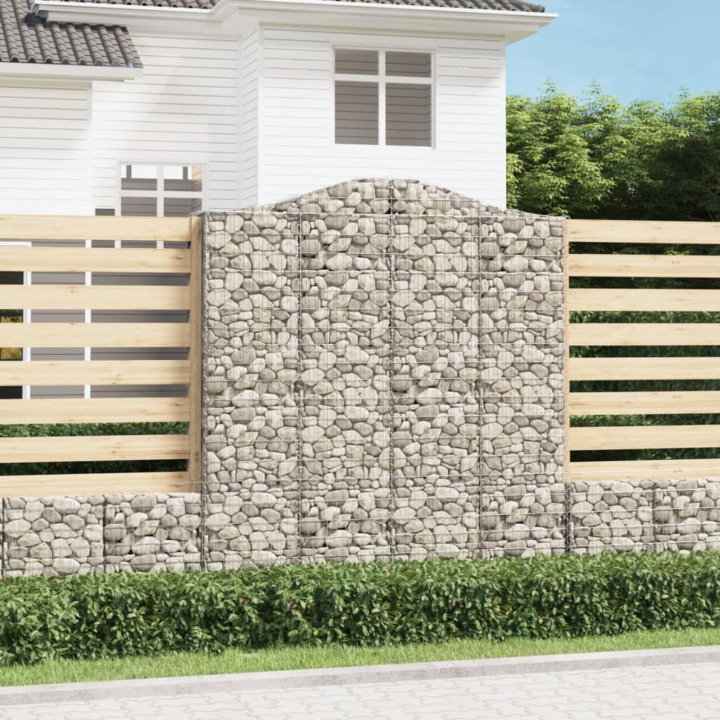 Cesto Gabbione ad Arco 200x30x220/240 cm Ferro Zincato vidaXL