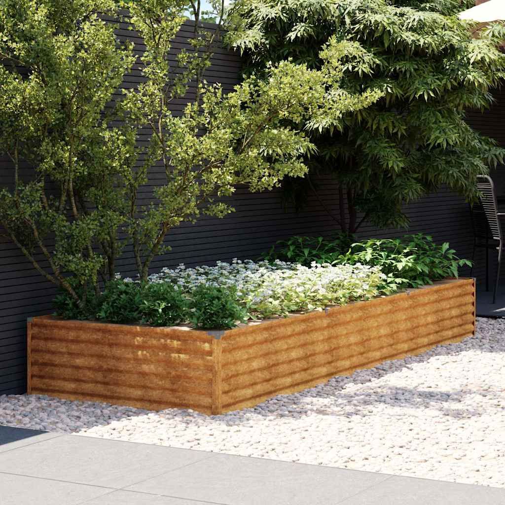 Fioriera Rialzata da Giardino 291x100x36 cm in Acciaio Corten vidaXL