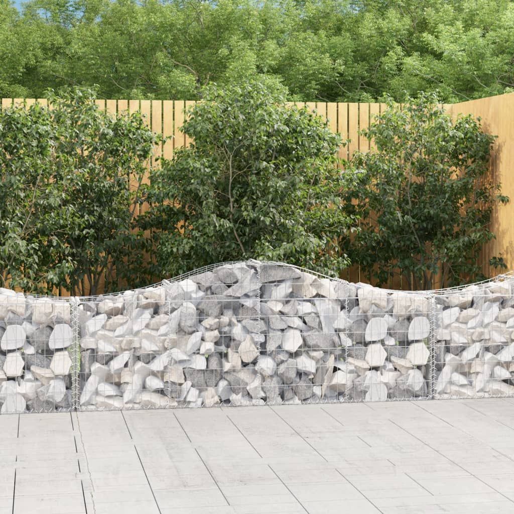 Cesto Gabbione ad Arco 200x30x60/80 cm Ferro Zincato vidaXL