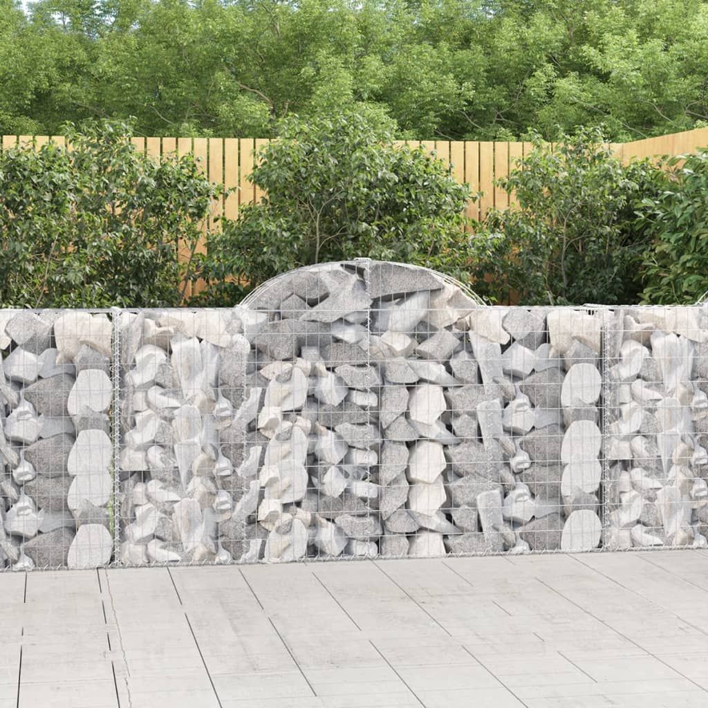 Cesto Gabbione ad Arco 200x30x100/120 cm Ferro Zincato vidaXL