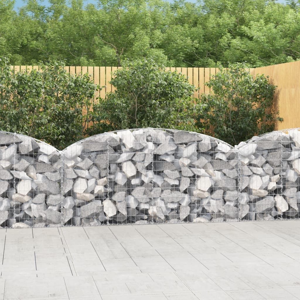 Cesto Gabbione ad Arco 200x30x80/100 cm Ferro Zincato vidaXL