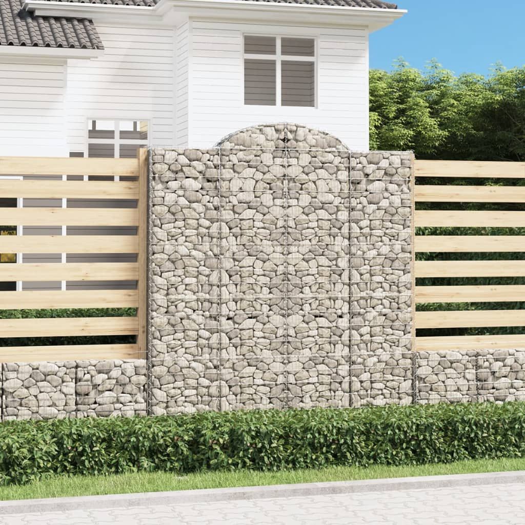 Cesto Gabbione ad Arco 200x30x220/240 cm Ferro Zincato vidaXL