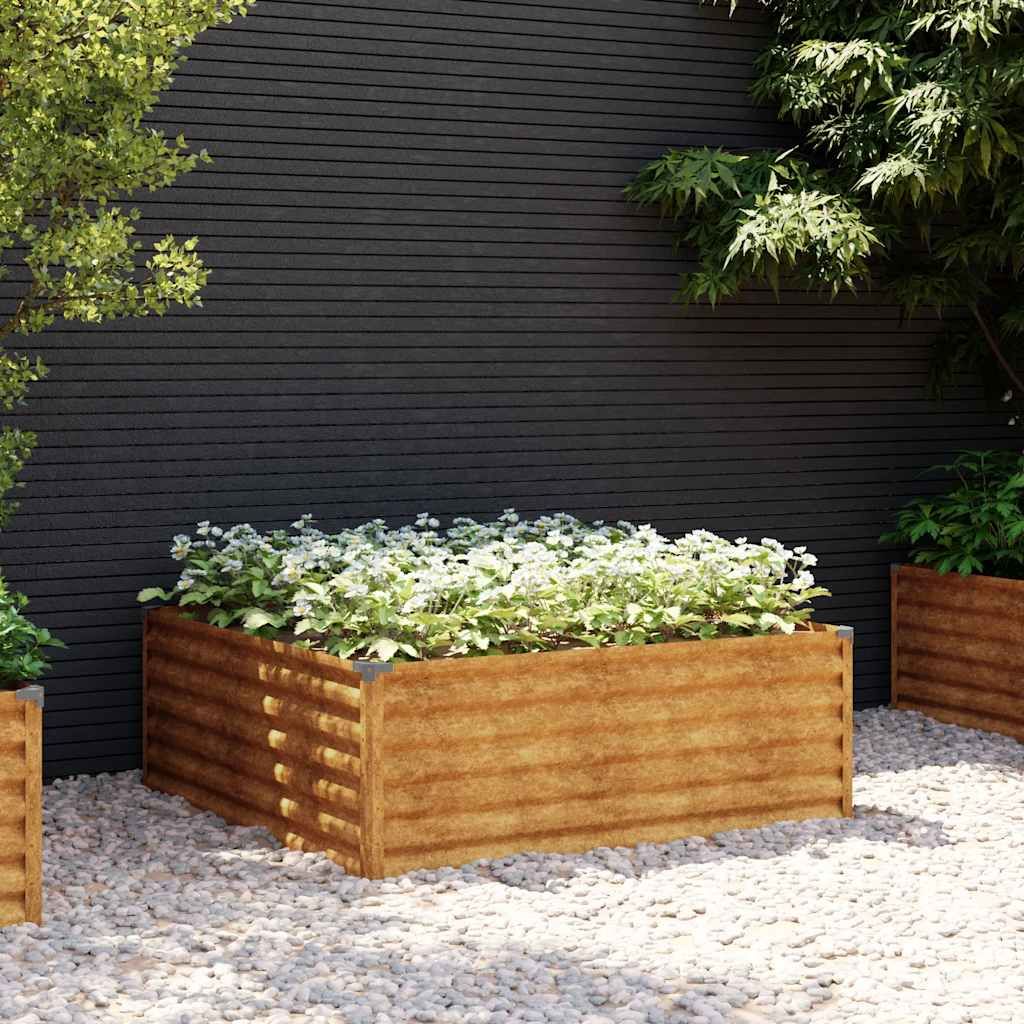 Fioriera Rialzata da Giardino 100x100x36 cm in Acciaio Corten vidaXL