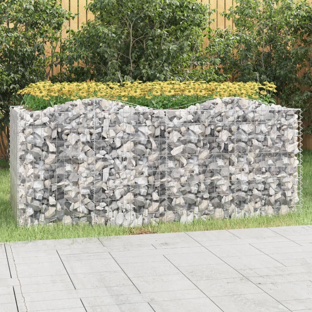 Gabbione ad Arco con Letto Rialzato 200x100x100cm Ferro Zincato vidaXL