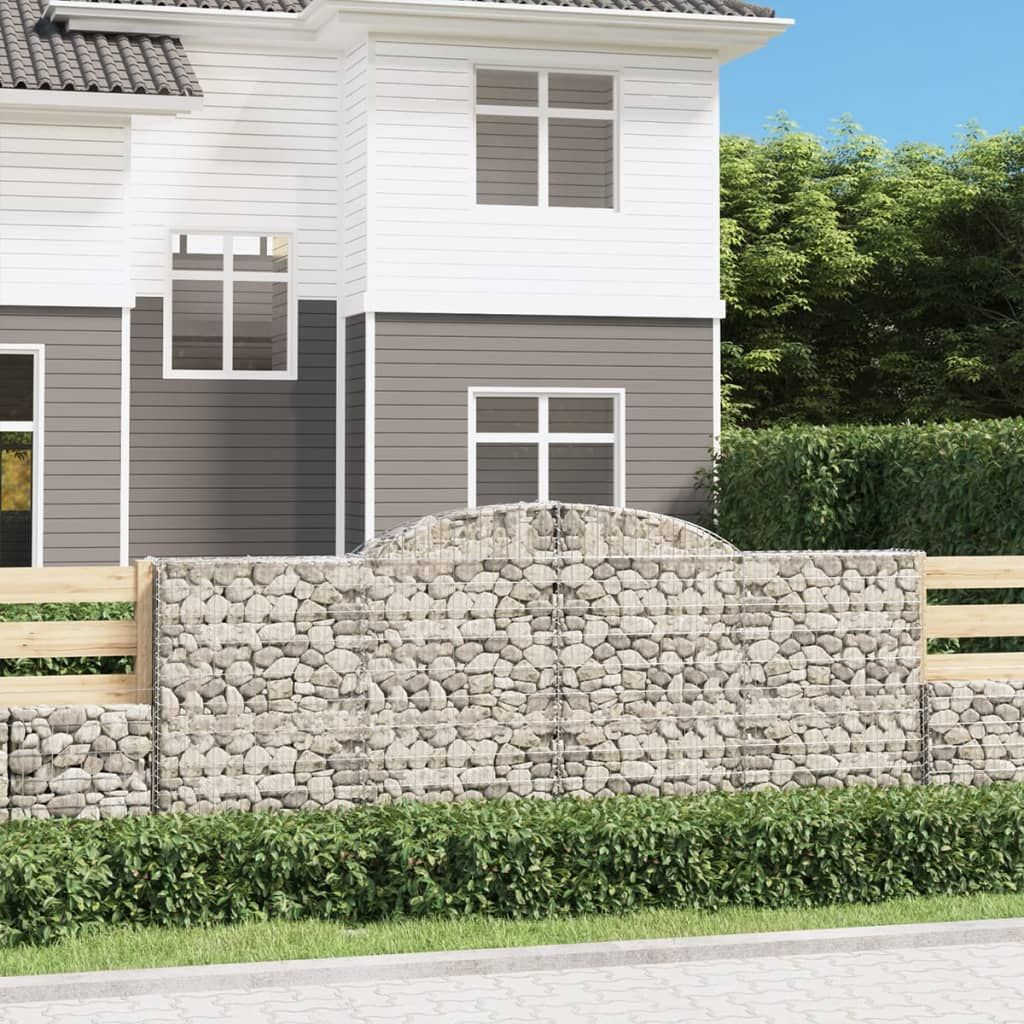 Cesto Gabbione ad Arco 300x50x120/140 cm Ferro Zincato vidaXL