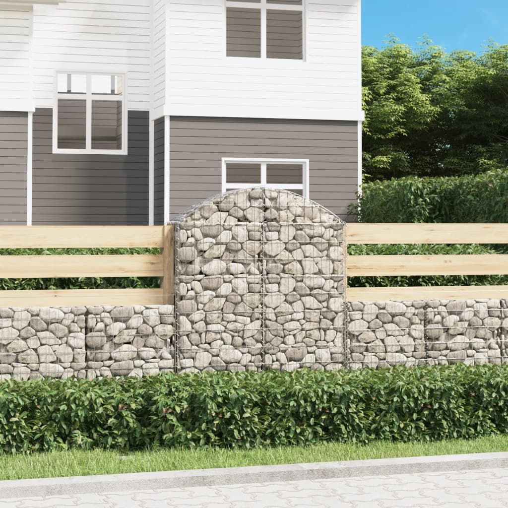 Cesto Gabbione ad Arco 100x30x120/140 cm Ferro Zincato vidaXL