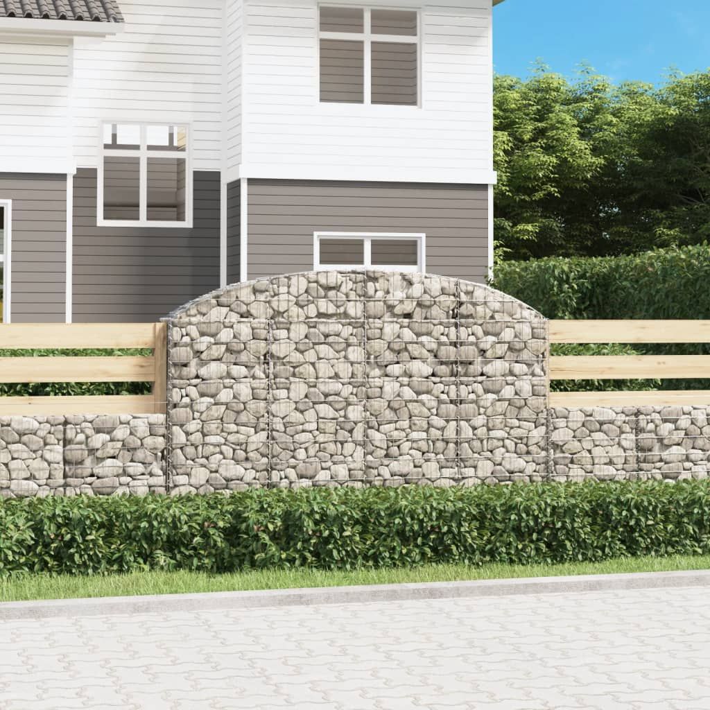 Cesto Gabbione ad Arco 200x30x120/140 cm Ferro Zincato vidaXL