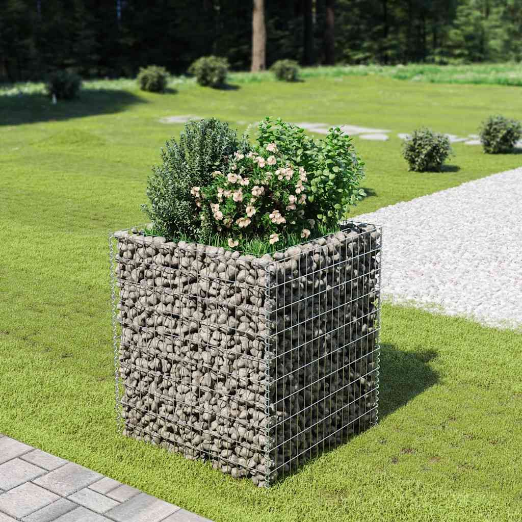 Gabbione Letto Rialzato in Acciaio Zincato 90x90x100 cm vidaXL