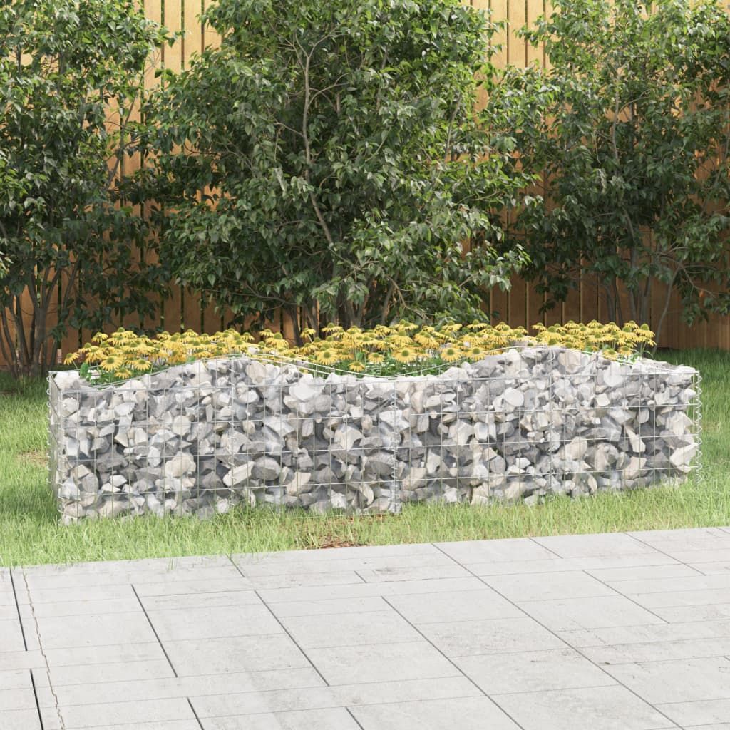 Gabbione ad Arco con Letto Rialzato 200x50x50 cm Ferro Zincato vidaXL