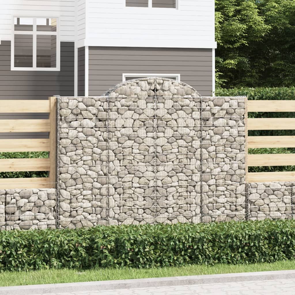 Cesto Gabbione ad Arco 200x50x160/180 cm Ferro Zincato vidaXL