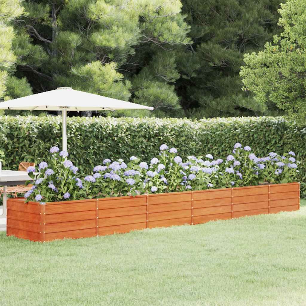 Letto Rialzato da Giardino Ruggine 480x80x45 cm Acciaio Corten vidaXL