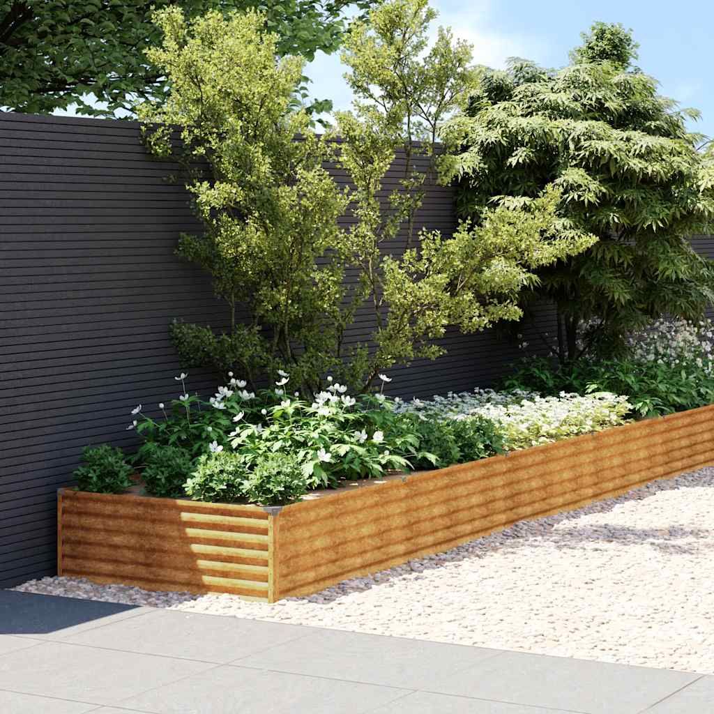 Fioriera Rialzata da Giardino 1150x100x36 cm in Acciaio Corten vidaXL