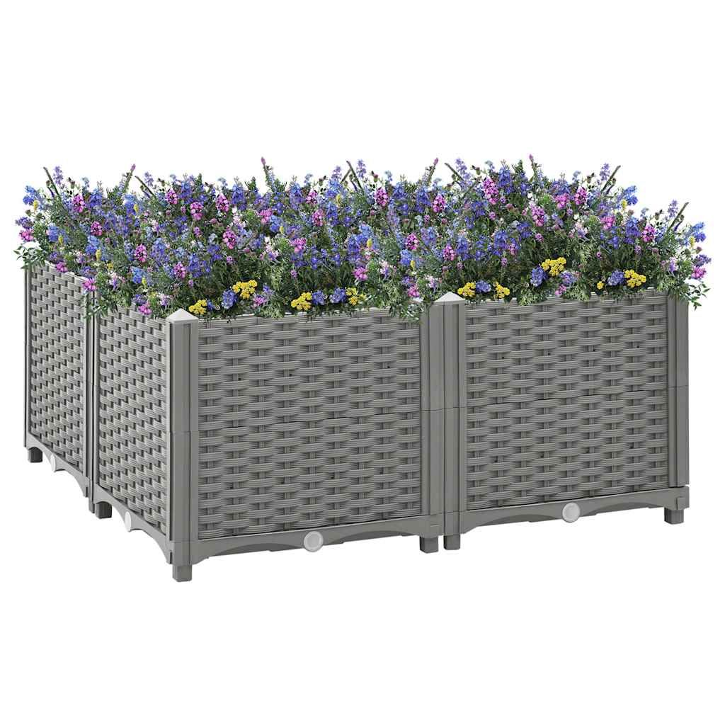Fioriera Rialzata 80x80x38 cm in Polipropilene vidaXL