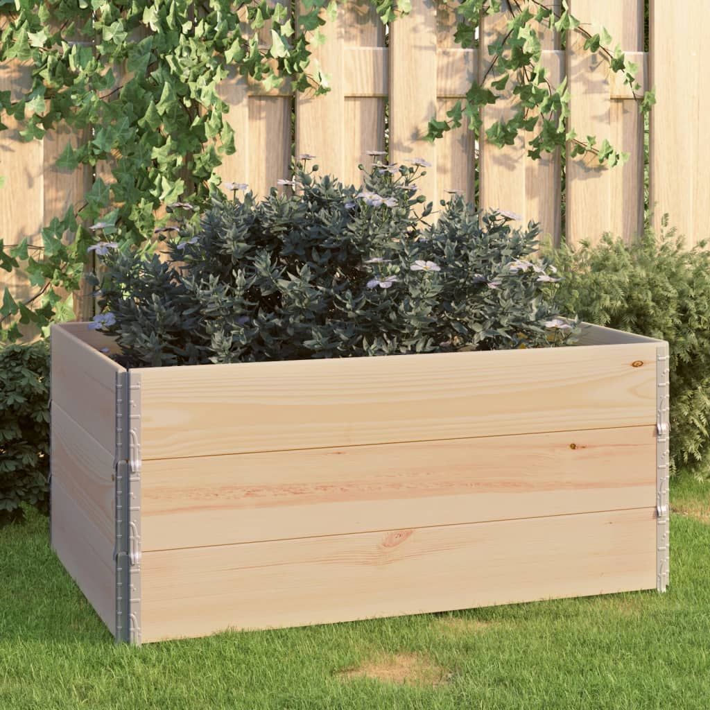 Fioriere Rialzate 3 pz 80x120 cm in Legno Massello di Pino vidaXL