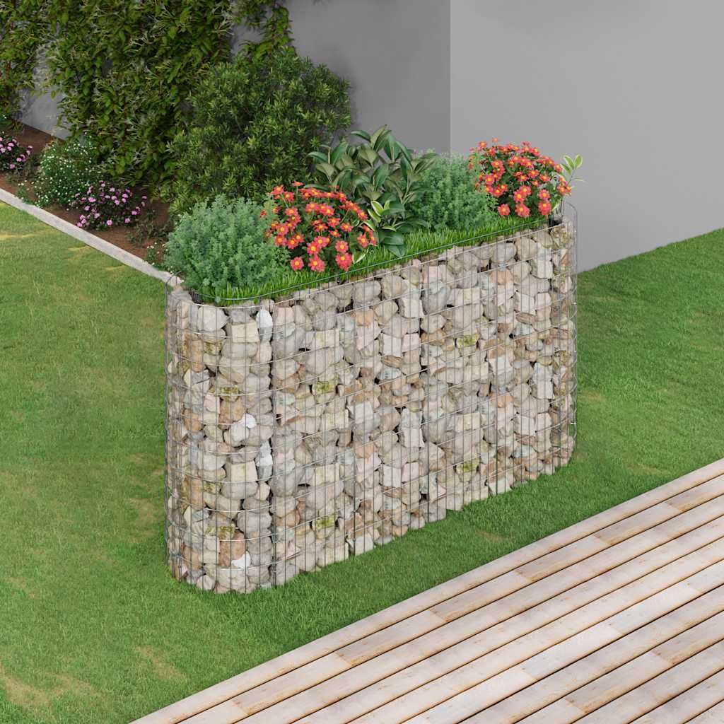 Gabbione con Letto Rialzato in Acciaio Zincato 190x50x100 cm vidaXL