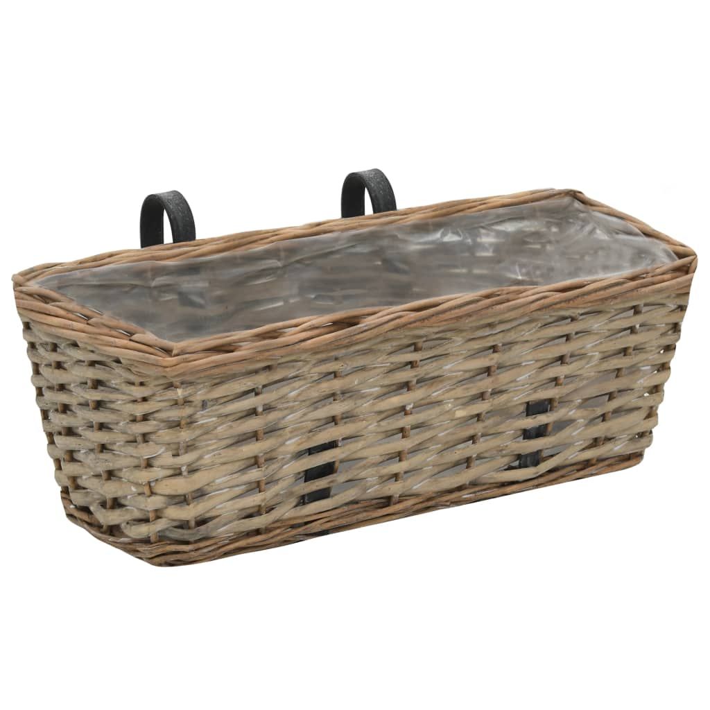 Fioriere da Balcone 2 pz in Vimini con Rivestimento in PE 40 cm vidaXL