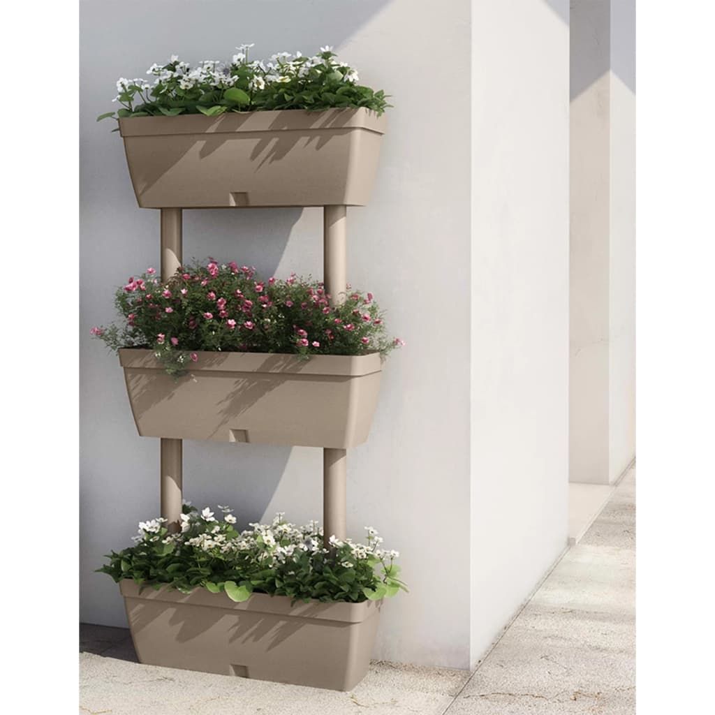 Fioriere da Giardino 3 pz 100 cm Grigio Talpa vidaXL